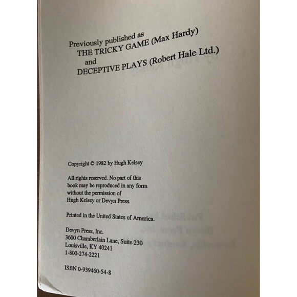 THE TRICKY GAME: DECEPTIVE PLAYS TO WINNING BRIDGE By Hugh Walter Kelsey Rare - Picture 3 of 3